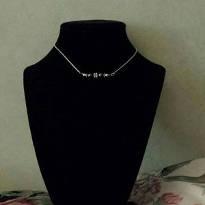 Silver Chain Choker with Pendant